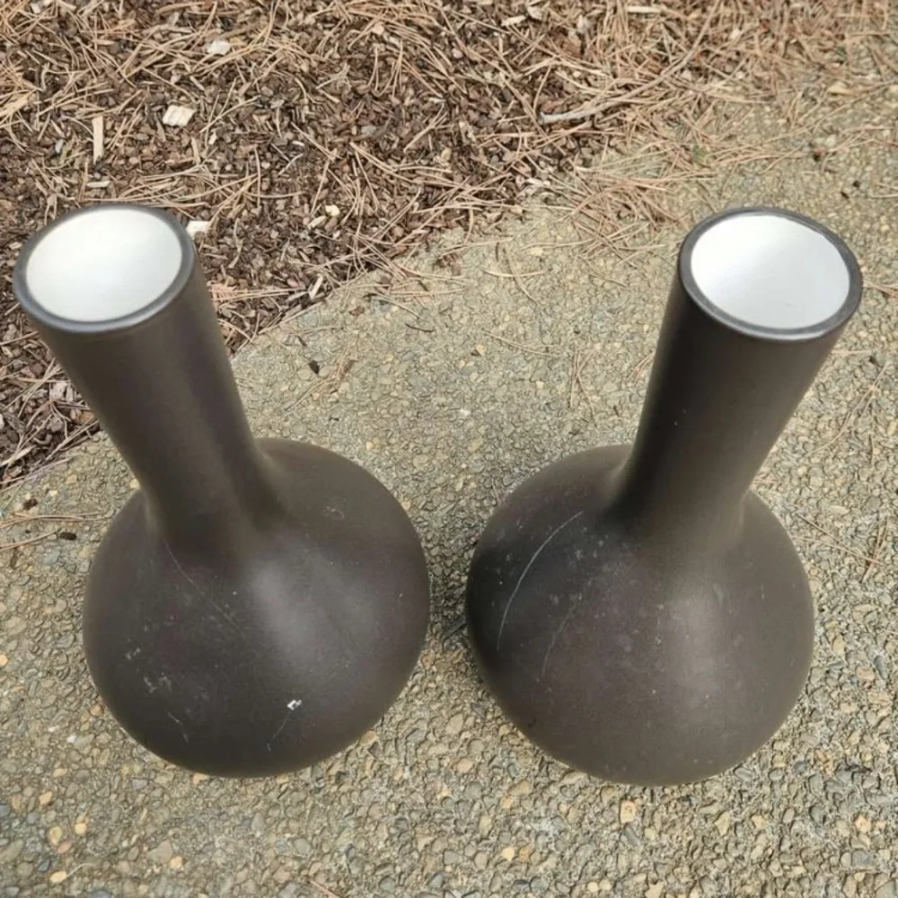 2x IKEA Brown AKTOR Ceramic vases
